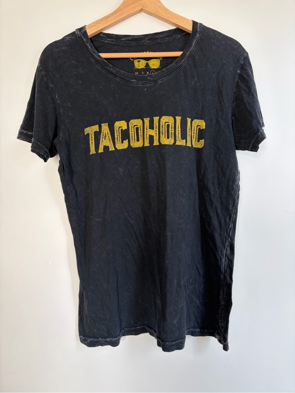 Women’s Black Tacoholic T-Shirt Size Extra Small Like New Condition
